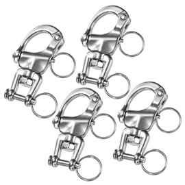 TIXIPEM Swivel Snap Shackles [4PCS] - 316 Stainless Steel Jaw Anchor Swivel Clevis Shackle Use for Sailing Rigging & Camping & Marine - [70MM/2.76IN-500 KG] Quick Release Snap Hook