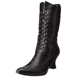 Ellie Shoes Women's 253 Amelia Victorian Boot, Black Polyurethane, 8 M US