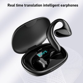 Language Translator Earbuds, Supports 140 Languages Real Time Translation, Smart Translation Earphone for Travel Business Learning (Black)