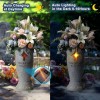 Unbranded Solar LED Cemetery Vase with Cross Light Angel Memorial