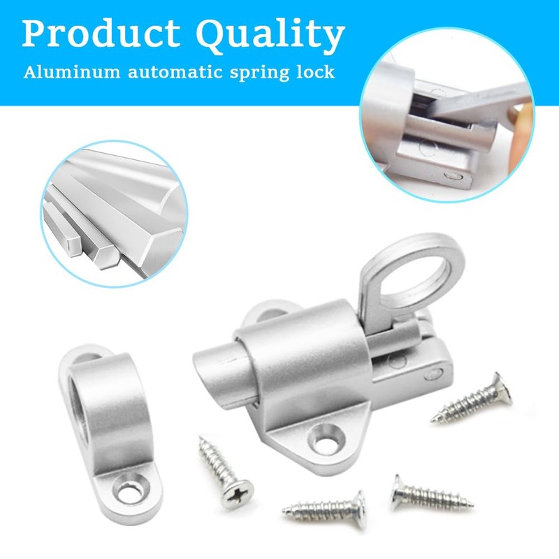 CEEYSEE Pack of 4 Automatic Locking Door Latch Aluminium Alloy
