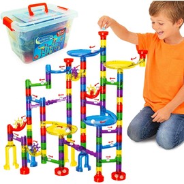 Marble Mania Marble Run - Canicas para niños - 162 piezas más bañera de almacenamiento - Juguetes de construcción para niños o niñas de 4 a 8 años - Juguetes educativos STEM para niños de 4 a 8 años