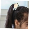 SAFIGLE Set of 2 White Rose Hair Ties Hair Accessories