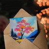 Artery8 Greeting Card Cherry Blossom Tree by Lake Coastal Landscape