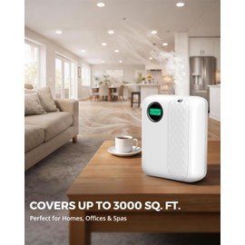 RoyAroma Waterless Essential Oil Diffuser for Home & Office, Smart Bluetooth App Control Scent Machine, 3000 Sq Ft Coverage, 400mL Cold Air Aromatherapy for Large Rooms - Pearl White