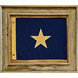 Wall Art Giant | Barnwood Bonnie Blue Flag With Grommets | Framed Historic Texas Flag | Various Sizes