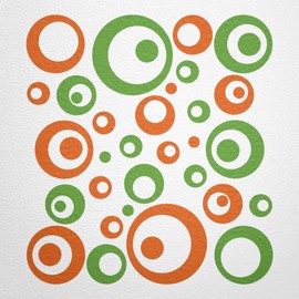 WANDfee® Wall Tattoo, Circles, Dots, 50 Stickers, Colour Choice For Children's Bedroom, Living Room, Hallway, Bathroom, Kitchen, Tile Stickers, green