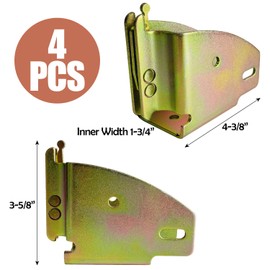 Sutekus E-Track Wood Beam End Socket Shelf Brackets E-Track Accessories Cargo Storage Lumber Bracket for 2x4 & 2x6 in Trucks Trailers Vans RVs, 4PCS