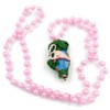Pink Flamingo Medallion Mardi Gras Bead Necklace New Orleans Gasparilla