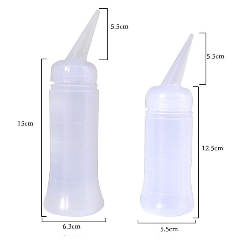 2pcs Hair Bottle,Dye Empty Squeeze Bottle,Hair Dye Bottle with Tip