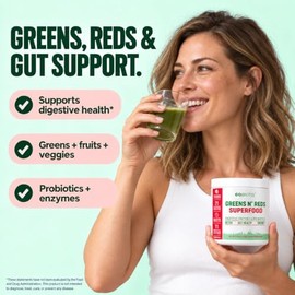 GOBIOTIX Polvo de verduras - Superalimento con verduras y hierbas - Suplemento probiótico - Enzimas digestivas y polvo de remolacha - Suplemento