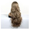 Peluca De Cabello Largo Rizado Dorado Fibra Natura