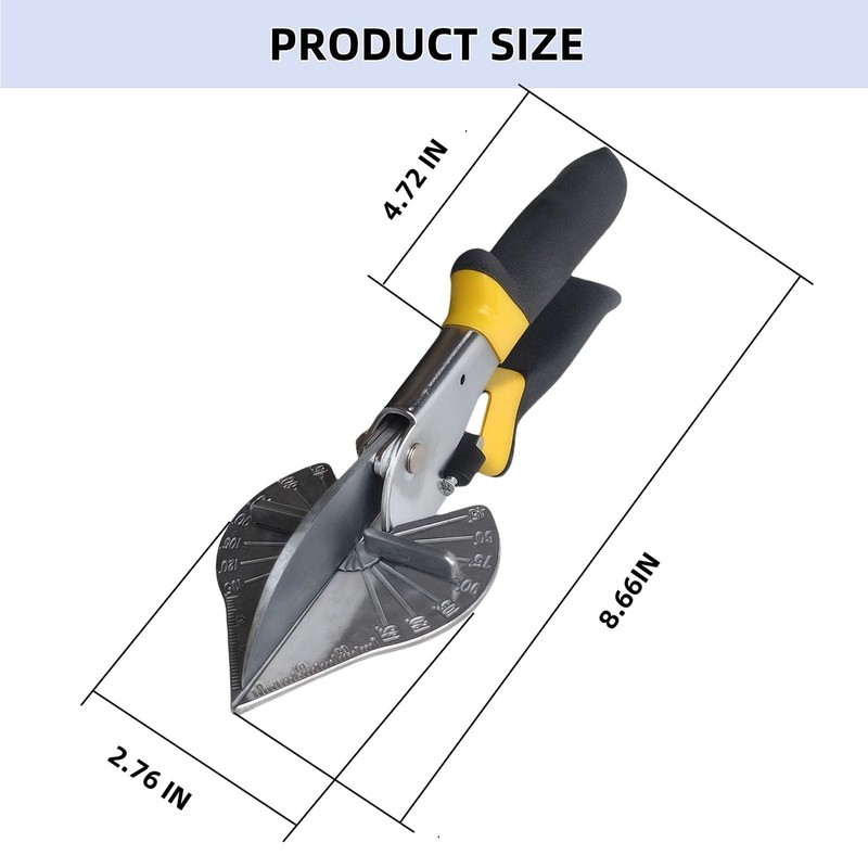 Miter Shears, 45°–135° Adjustable Multi-Angle Trim Cutter for Molding, Shoe