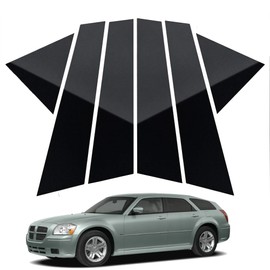 Automobile Door Window Pillar Post Trim Protector Cover Fit for 2005-2010 Dodge Magnum, Window B Pillar Glossy Black Cover Toughness PC Material Door Pillar Moldings