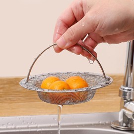 DeeAWai Set of 2 Stainless Steel Drain Strainer with Handle for Kitchen Bathroom - Hair Strainer Shower for Bathtub, Bathroom Sink and Kitchen Sink, Diameter 11 cm