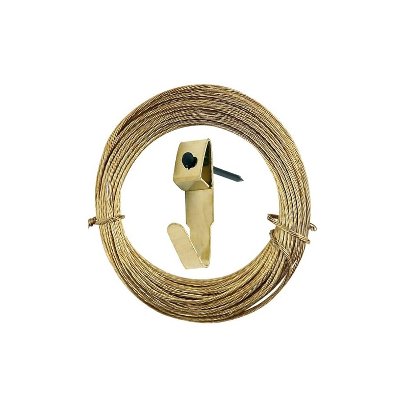 Aretro 19 Piece Medium Brass Plated Picture Hanging Kit Includes