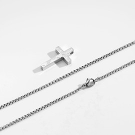 Aretas Football Gifts for Boys Children Men Football Cross Pendant Chain with 16-24 Inch Stainless Steel Silver Gold Black Cross Necklace Jewellery Gifts, Stainless Steel, No Gemstone