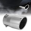 Silver Universal Exhaust Muffler Stainless Steel Exhaust Tip 76mm/2.99in Inlet