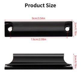 Kioiner 2 Pcs Sliding Door Handles, Aluminum Alloy Curved Handle Balcony Door Handle Door Pull Handle with Screws for Drawers Windows Screens Cabinets Wardrobes Cupboard Sliding Doors (Black)