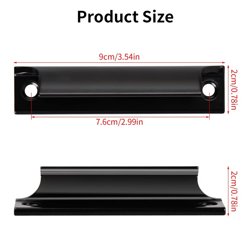 Kioiner 2 Pcs Sliding Door Handles, Aluminum Alloy Curved Handle