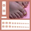 Yellow French Press on Toenails Short Square QUNQINLI Summer Fake