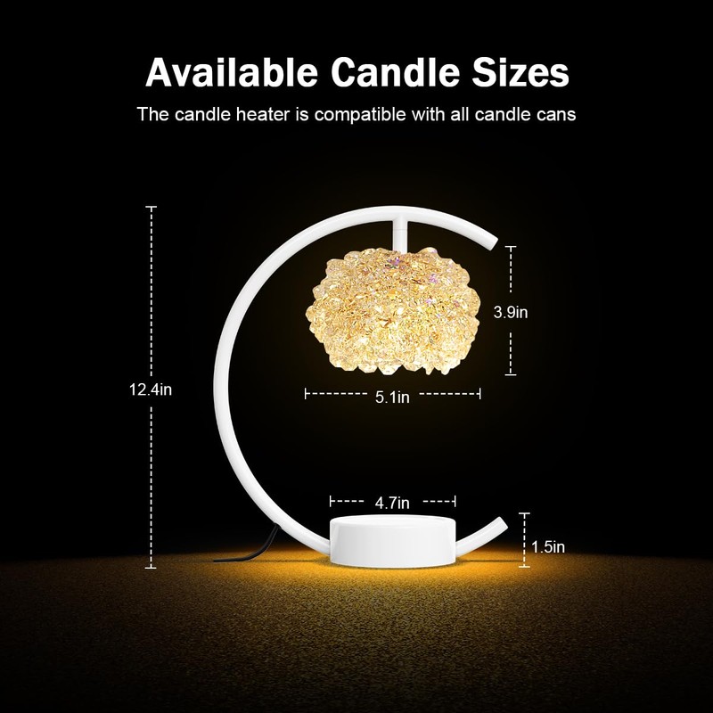 Yeuslor White Candle Warmer Lamp for Jar Candles with Adjustable
