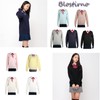Blostirno Girls V-Neck School Sweater, Uniform, Student, Plain, Cotton, High