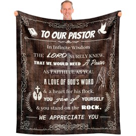 Pastor Appreciation Gifts, Christmas Pastor Gifts for Men, Gift for Pastors Appreciation Day, Christian Pastors Gift Blanket 50"x60", Catholic Religious Presents for Priests, Presents for Priests