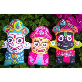 Jagannath Doll Set 8" & 7.5" - Jagannath Baladev Subhadra Soft Dolls ( DSJG)