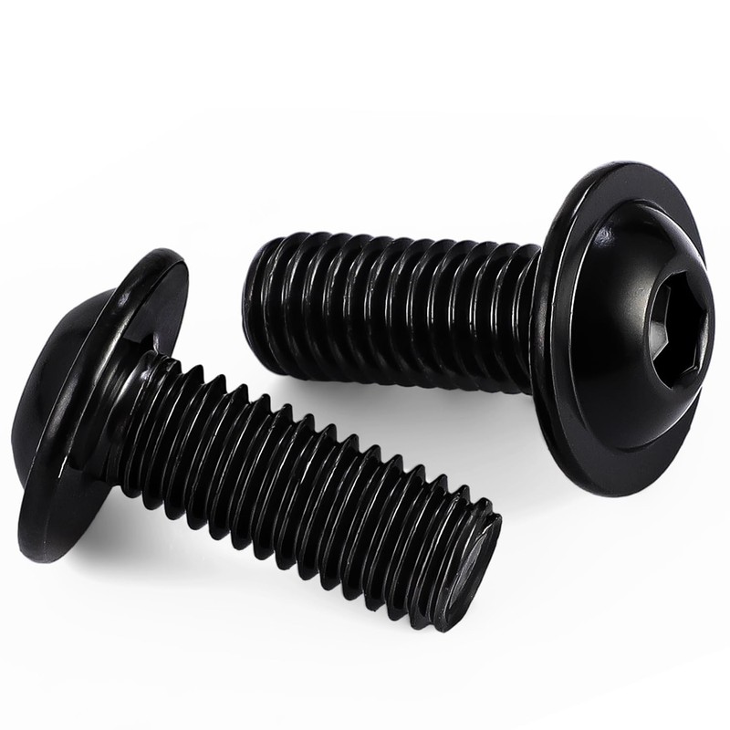 M6-1.0 x 30mm Flanged Button Head Socket Cap Screw Bolts,