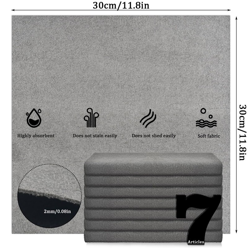 TIMESETL 7 PCS Thickened Magic Cleaning Cloth, Microfiber Glass Cleaning