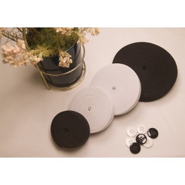 Flat Sewing Band Spool with Buttonholes, Elastic Stretchable, Ideal for DIY Waistbands and Necklines (White, 3/4 inch × 5 Yards)