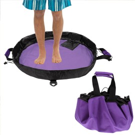 Dawitrly Wetsuit Changing Mat, Durable Waterproof Surf Change Mats Carrying Diving Suit Dry Bag with Pocket and Handle Straps for Surfers, Kayakers, Rafters and Boaters (Purple)…