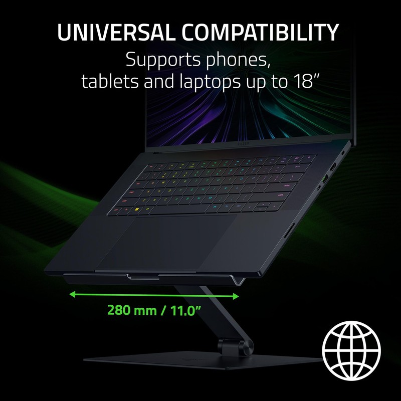 Razer Adjustable Laptop Stand: Supports Phones, Tablets, Laptops, Macbooks up