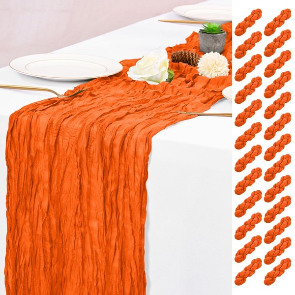 25 Pack Orange Fall Table Runner 17 x 108inch Cheesecloth