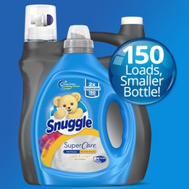 Snuggle SuperCare Laundry Fabric Softener Liquid, Lillies & Linen, 2X Concentrated Fabric Conditioner, 150 Loads