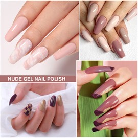 Shining She Semi-Permanent Nail Polish Neon, 6 Colors Pink Orange Blue Green Yellow Semi-Permanent Nails Soak-Off UV, Suitable for Female Family Nail Art, 8ML