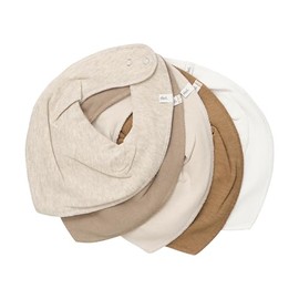 Pippi Babywear Bibs - Baby Triangular Scarves / Bibs Pack of 5, Sandy Day, Unit size