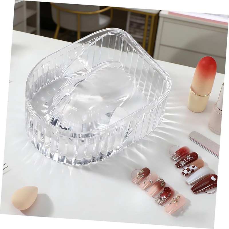 Cuenco de Manicura Transparente Recipiente para Remojar las Uñas para