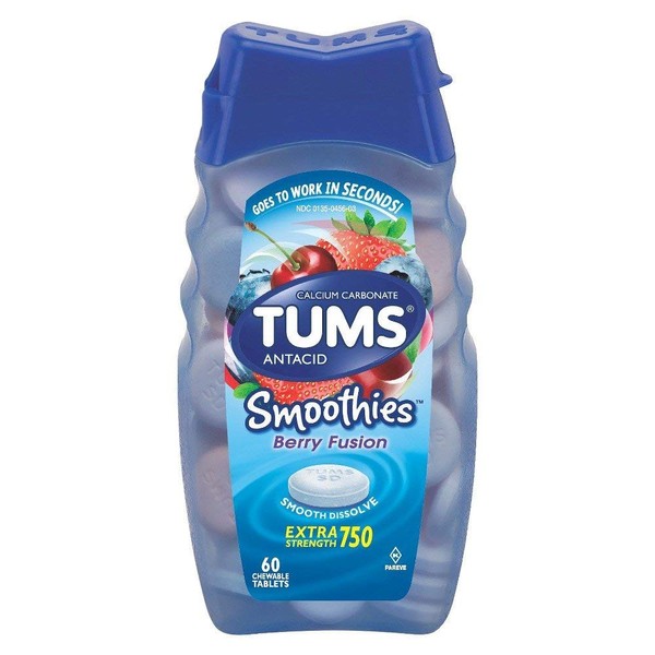 TUMS Smoothies Tablets Berry Fusion 60 Tablets (Pack of 9)