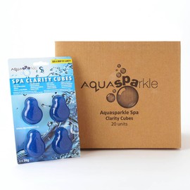 Testallwater - Aqua Sparkle Spa Clarity Cubes | Restores Hot Tub Water Clarity | Rapid Dissolving Gel | 1-Month Treatment | Compatible with Bromine Tablets | 4 x 30g Cubes