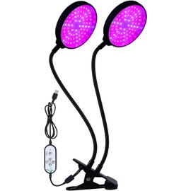 Full Spectrum Clip Plant Growing Lamp, LED Grow Light for Indoor Plants, 5-Level Dimmable, Grow Lamp Auto On Off Timing with Auto Timer 4/8/12H