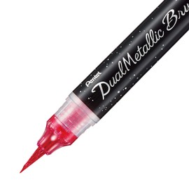 Pentel Dual Metallic Brush Pen - Pink/Metallic Pink - XGFH-DPX