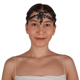LIMELIA Bride Pediment for Henna Wedding | Glitter Bridal Hair Accessories, Crowns for Birthday Pageant Costume Party | Sultan Design - Navy Blue