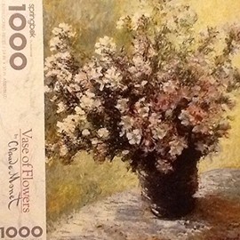 Vase of Flowers Springbok Puzzle ~ 1000 Piece ~ Fully Interlocking ~ Claude Monet Painting