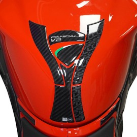 labelbike - 3D Sticker Motorcycle Tank Pad Protection and Decoration Made of Resin Compatible with Ducati Panigale V2 V2S 2025 Carbon Colour