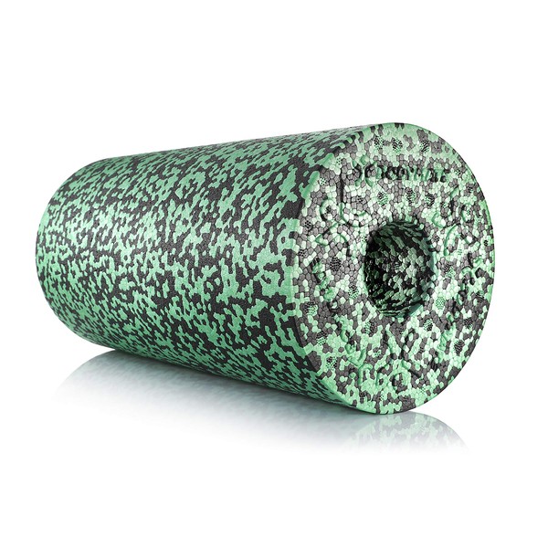BODYMATE Standard Fascia Roller, Medium-Hard, with Free E-Book – Black/Green,