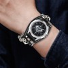 FENKOO Unisex Rock Skull Pattern Watch Punk Style Rivet Black