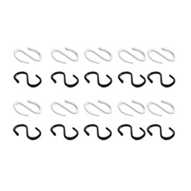 Pack of 20 Mini S Hooks Metal Wire Hook Plug Miniature Dollhouse Hanger for DIY Crafts Jewellery Hanging Accessories Black White