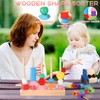 ZHXGO Wooden Beads Sequencing Toy Set, Lacing Beads Building Blocks,